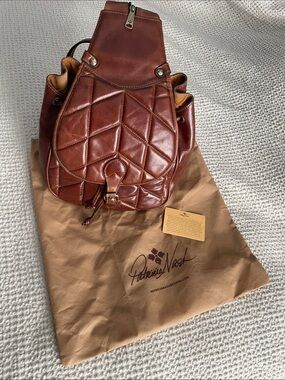 Patricia Nash Chestnut Quilted Leather Backpack